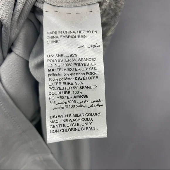 NWT White House Black Market Gray Gold Metallic Drape Neck Shine Dress Size 6 - Picture 7 of 10